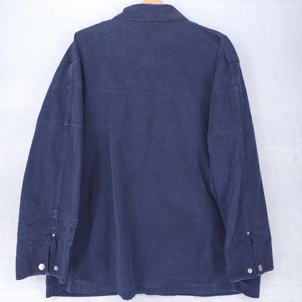 Vintage Polo Ralph Lauren Coat Mens Large Blue Fireman Clasp Canvas Nautical